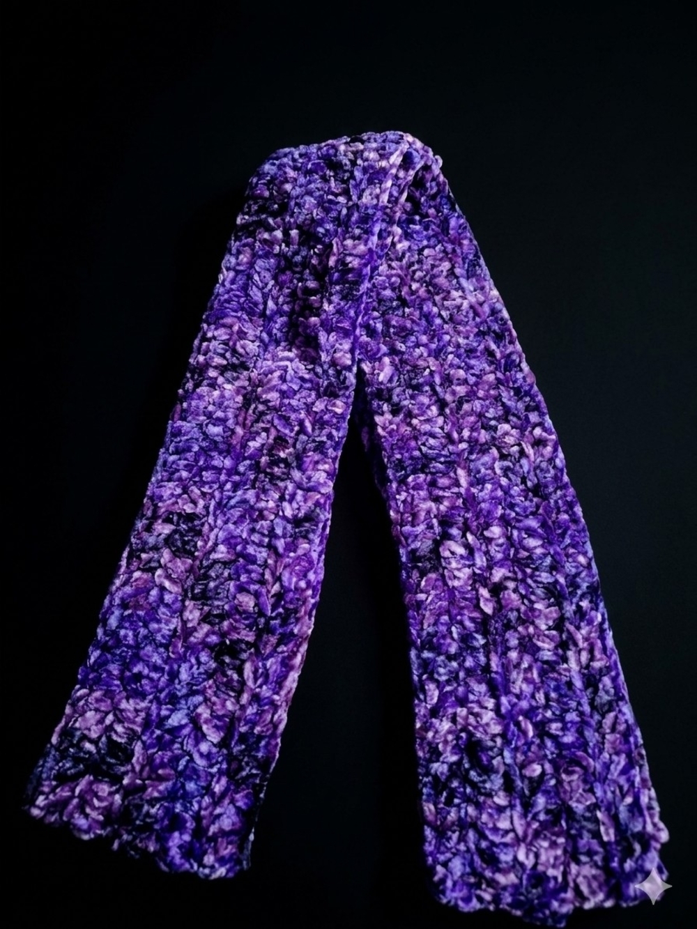 Purple Chenille Knit Scarf - Women's Plush Winter Accessory